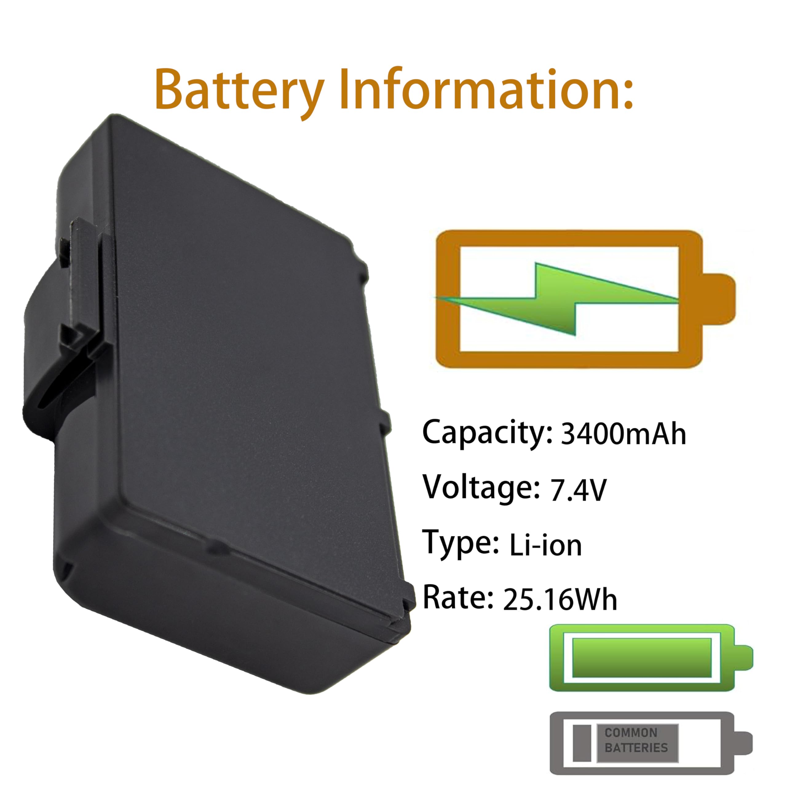 Amazon.com: Replacement Battery for Zebra Zq520 ZQ500 ZQ510 Qln320